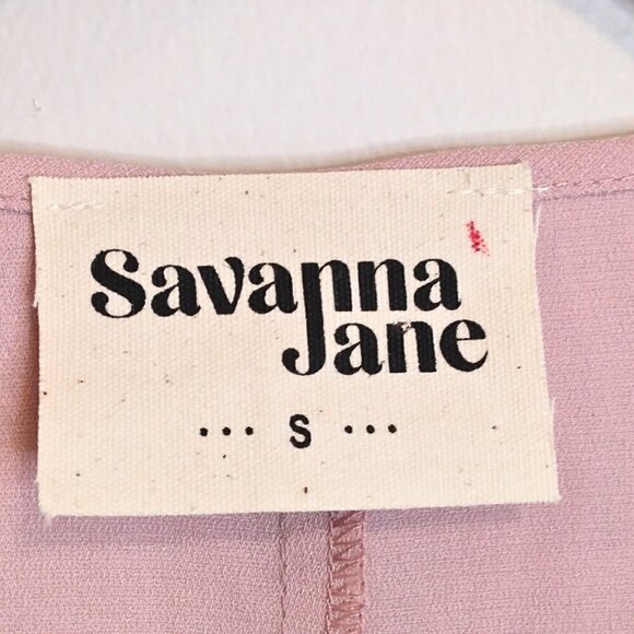 SAVANNA JANE WOMEN'S PINK SEQUIN SHORT SLEEVE TOP - SIZE S - Picture 5 of 5